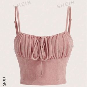 pink shein cropped top size S